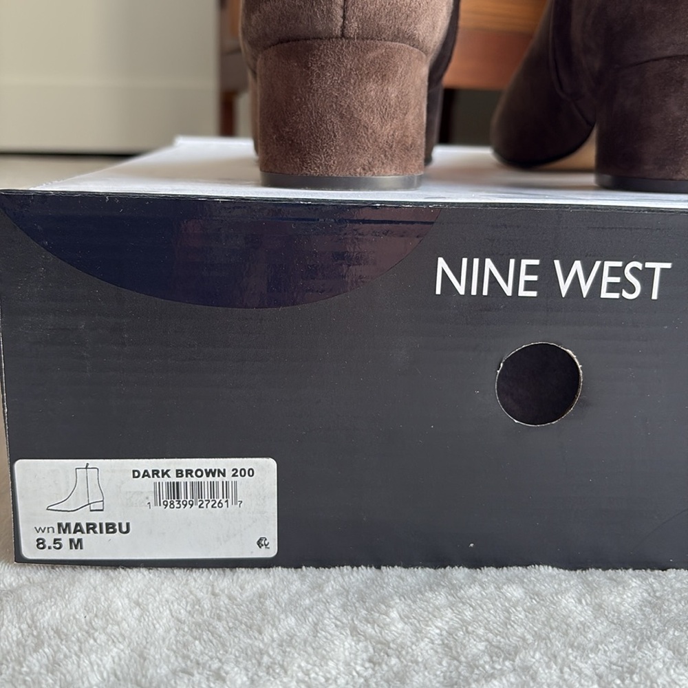 Nine West Brown Suede Ankle Boots - Picture 6 of 7